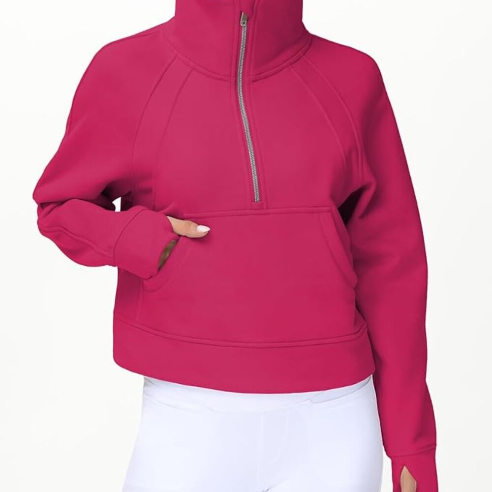 Women’s Sweatshirt Half Zip Cropped Pullover Fleece Quarter Zip Hoodie